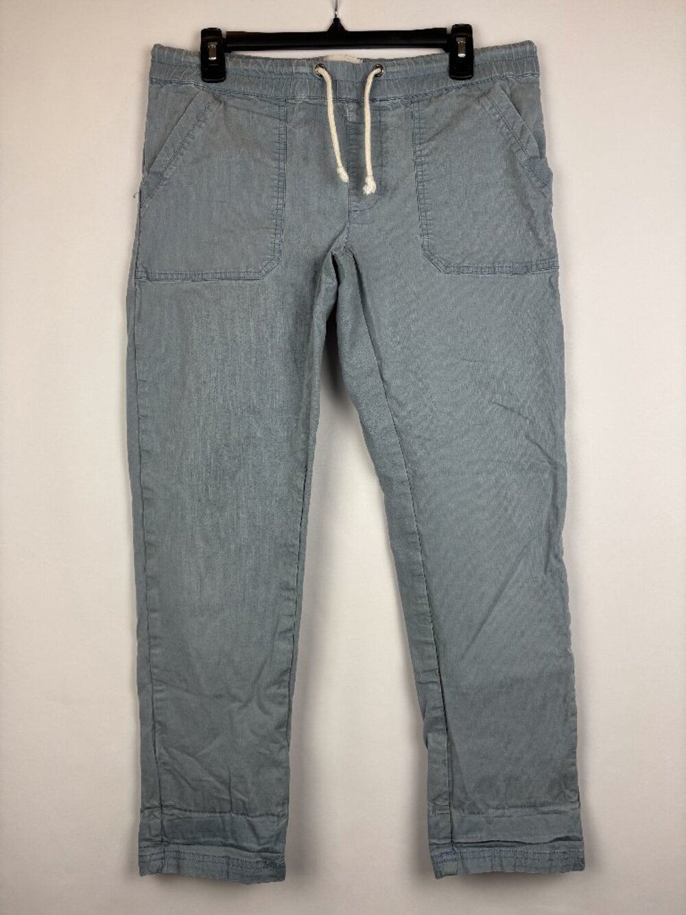 Small Pact Twill Roll Up Pants Relaxed Drawstring Organic Cotton Rolled Blue